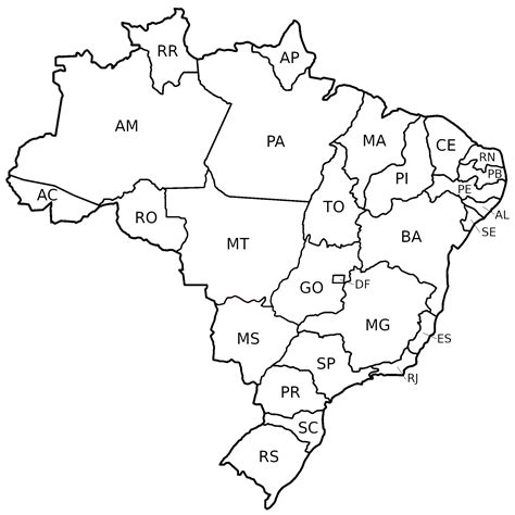 mapa do brasil preto e branco
